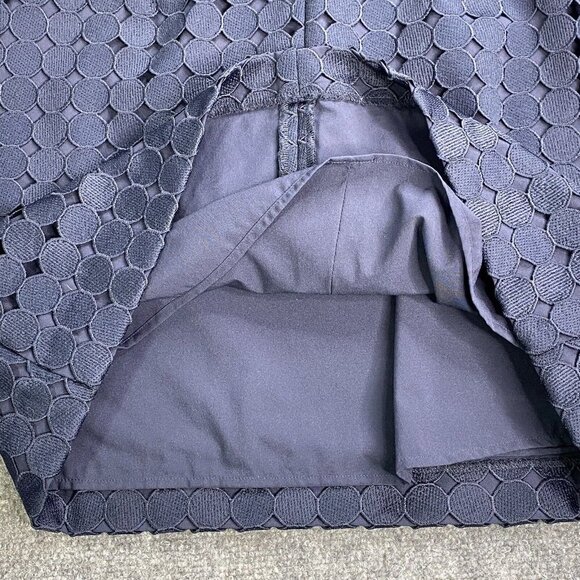 Banana Republic Dress Womens 8P Navy Shift Circle Lace Overlay Preppy Pockets - Picture 9 of 16
